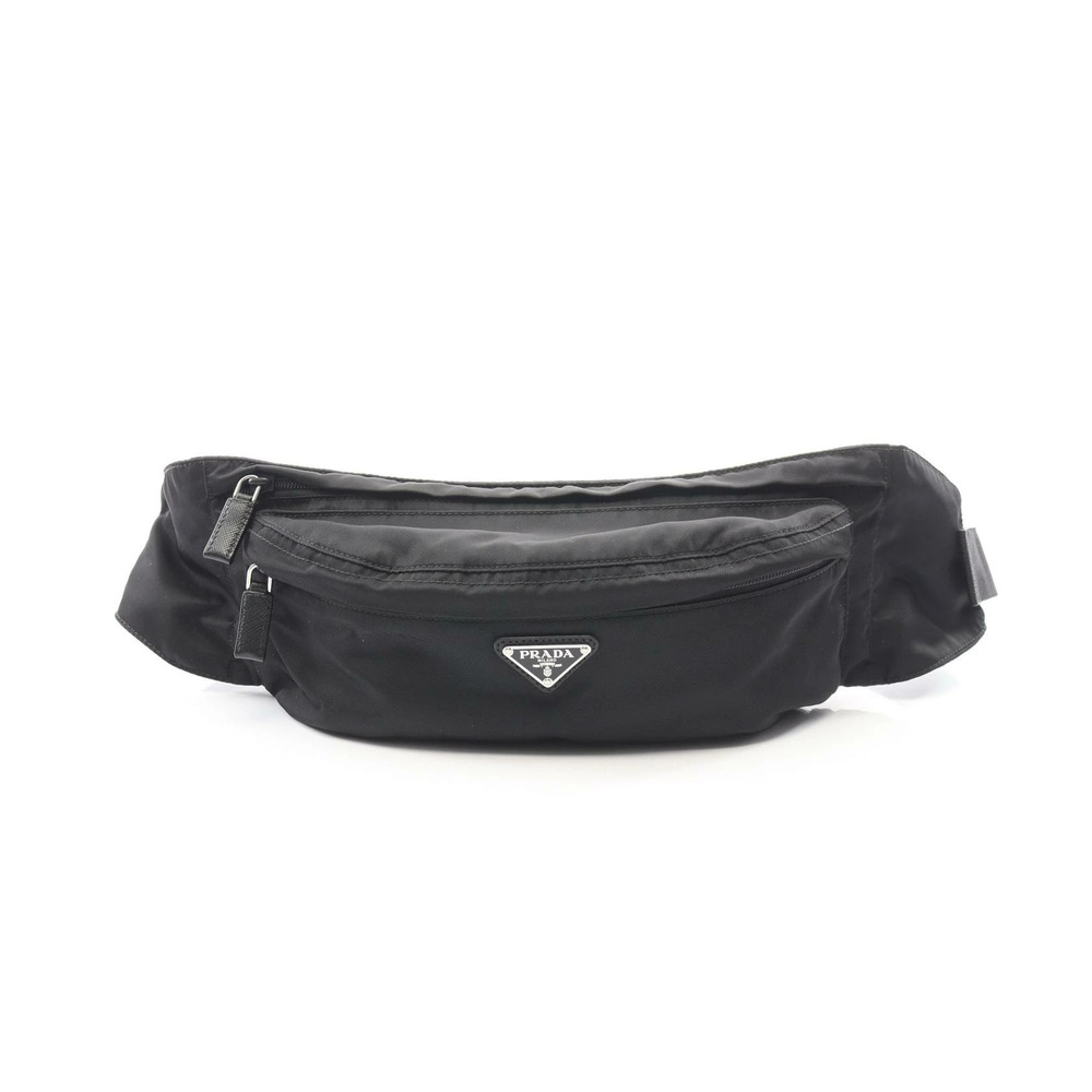 Prada Galleria Saffiano Leather Belt Crossbody Bag Black